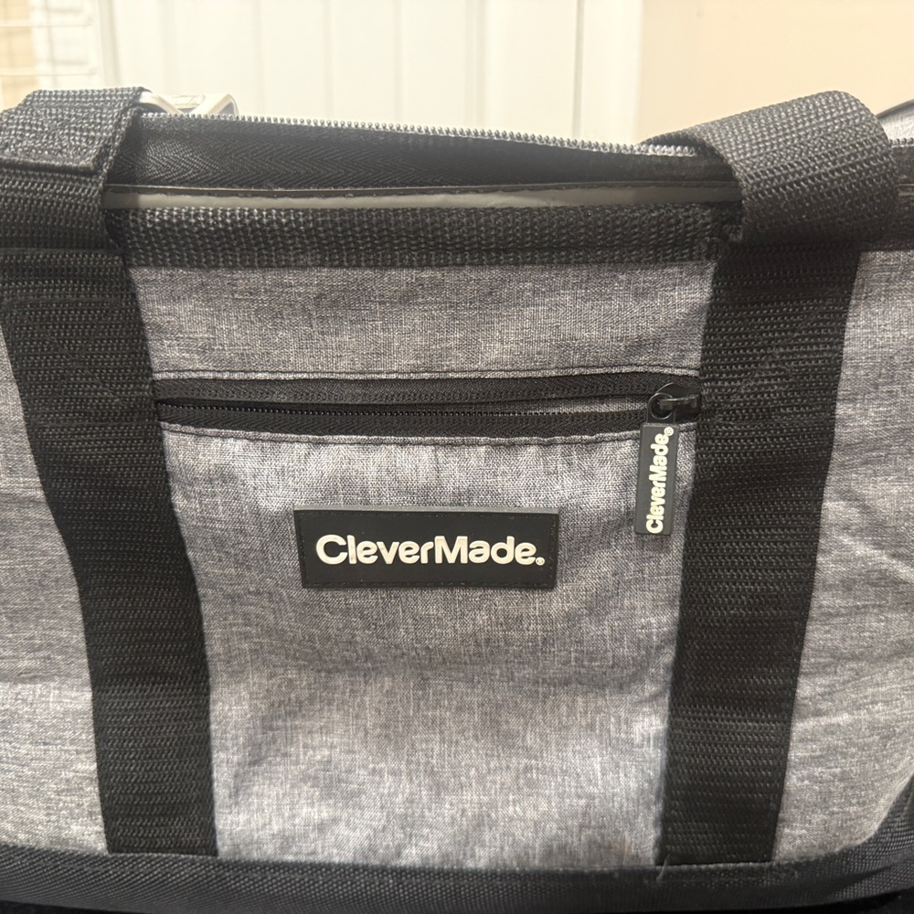 CleverMade Black and Gray Duffel Bag